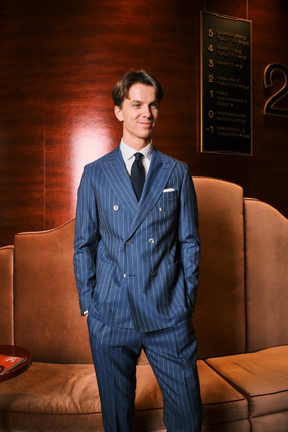 Onesto Vicenza Suit Tropical Pinstripe Blue-17